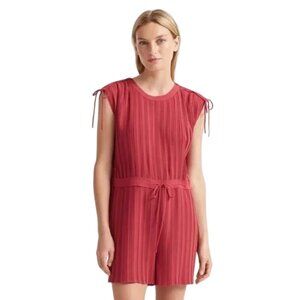 Club Monaco Viga pleated tie waist romper rose pink women's size 8